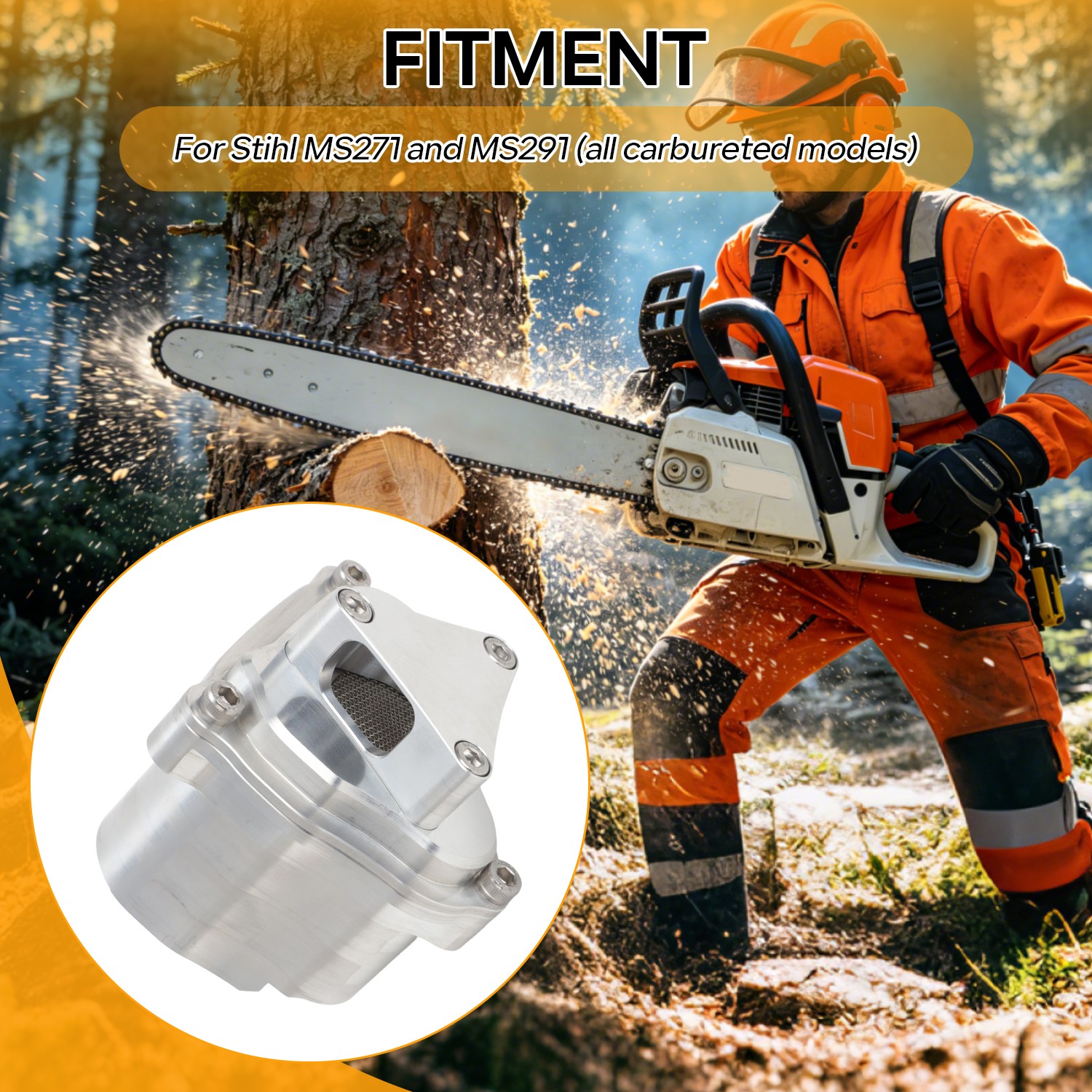 Chainsaw Performance Muffler Cove LIGHTWEIGHT For Stihl MS271 / MS291 Aluminum