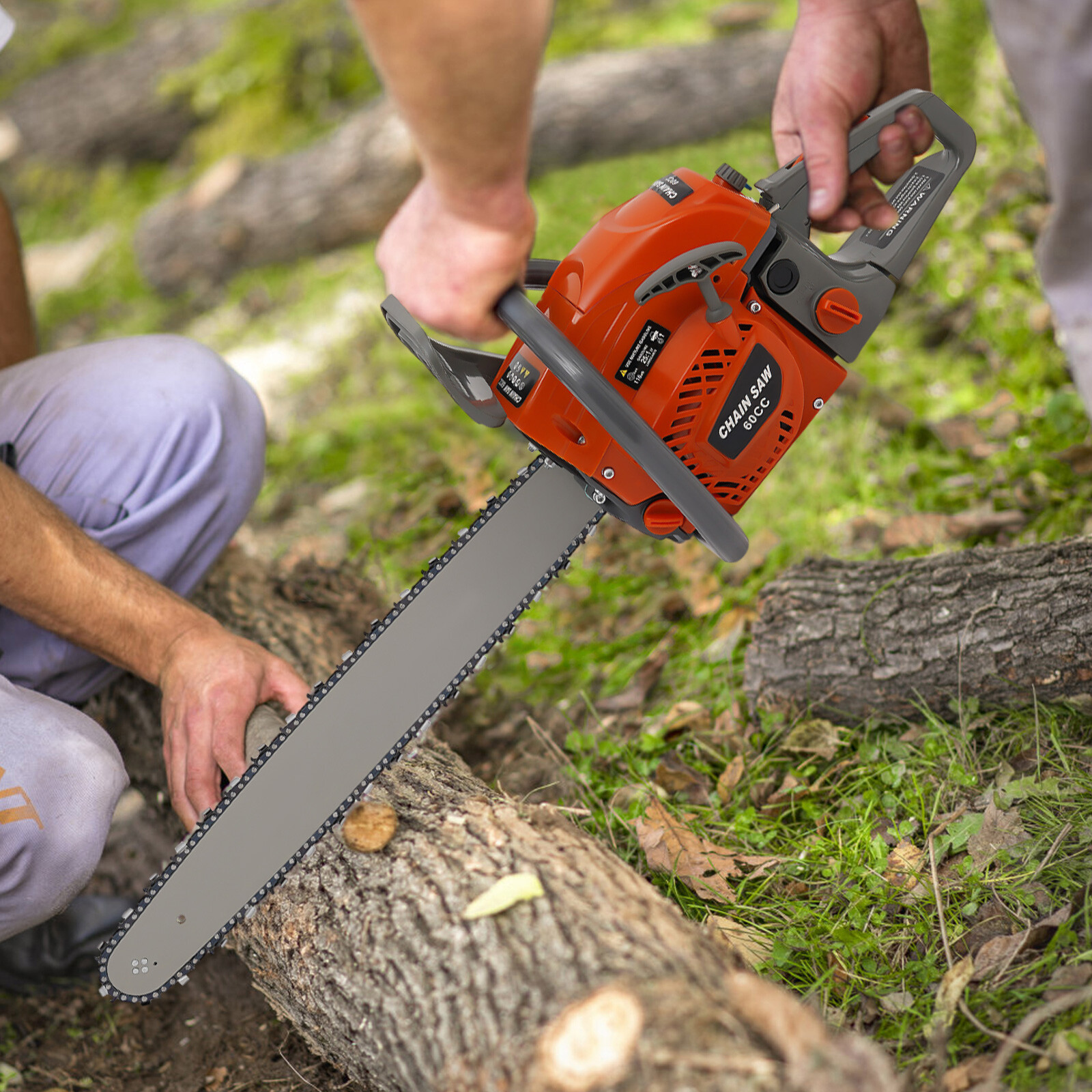 2-Stroke Gasoline Chainsaw 60 CC 22″ Bar Power Engine Wood Cutting Gas Chain Saw