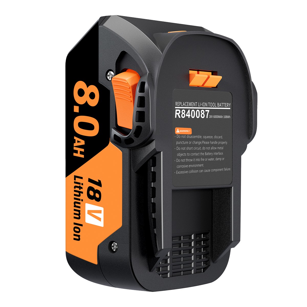 2 PACK For Ridgid 18V R840085 8.0Ah Lithium-ion Battery Rigid 18Volt R840087