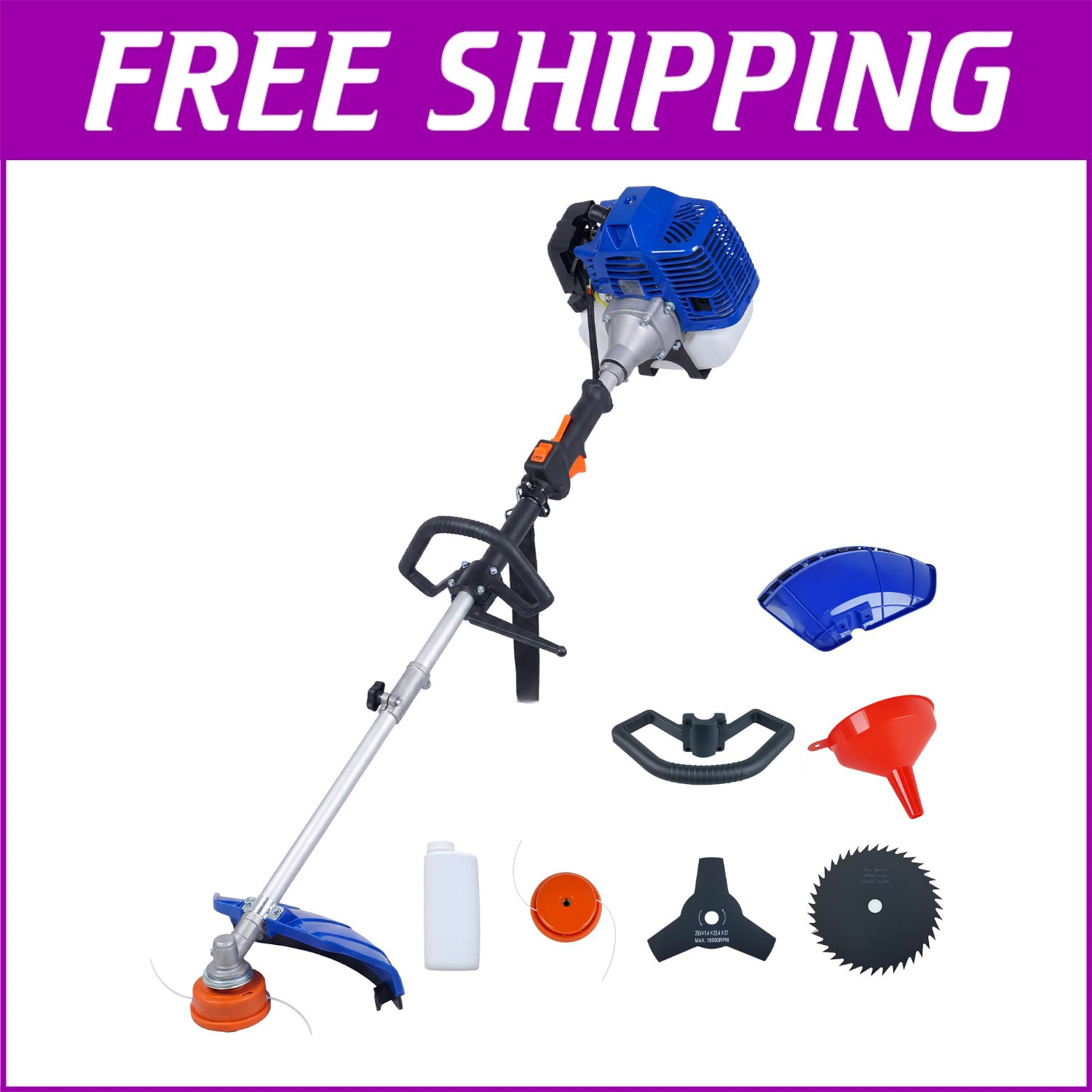 43CC Weed Wacker Gas Powered, 3-in-1 Gas Weed Eater 2-Cycle String Trimmer Yard
