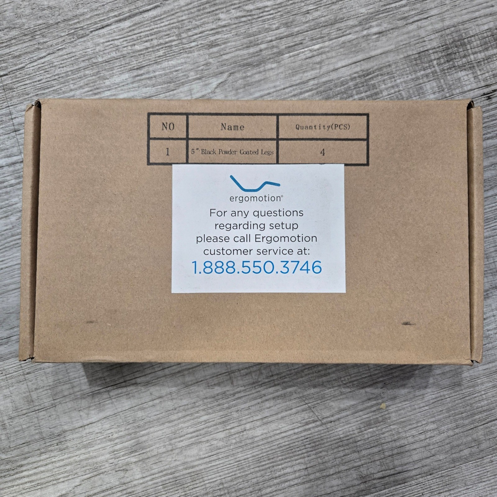 OEM Ergomotion Bed Legs 5″ Black Powder Coated 4-Pack ERGM-5000BPLEG USL5BPC New