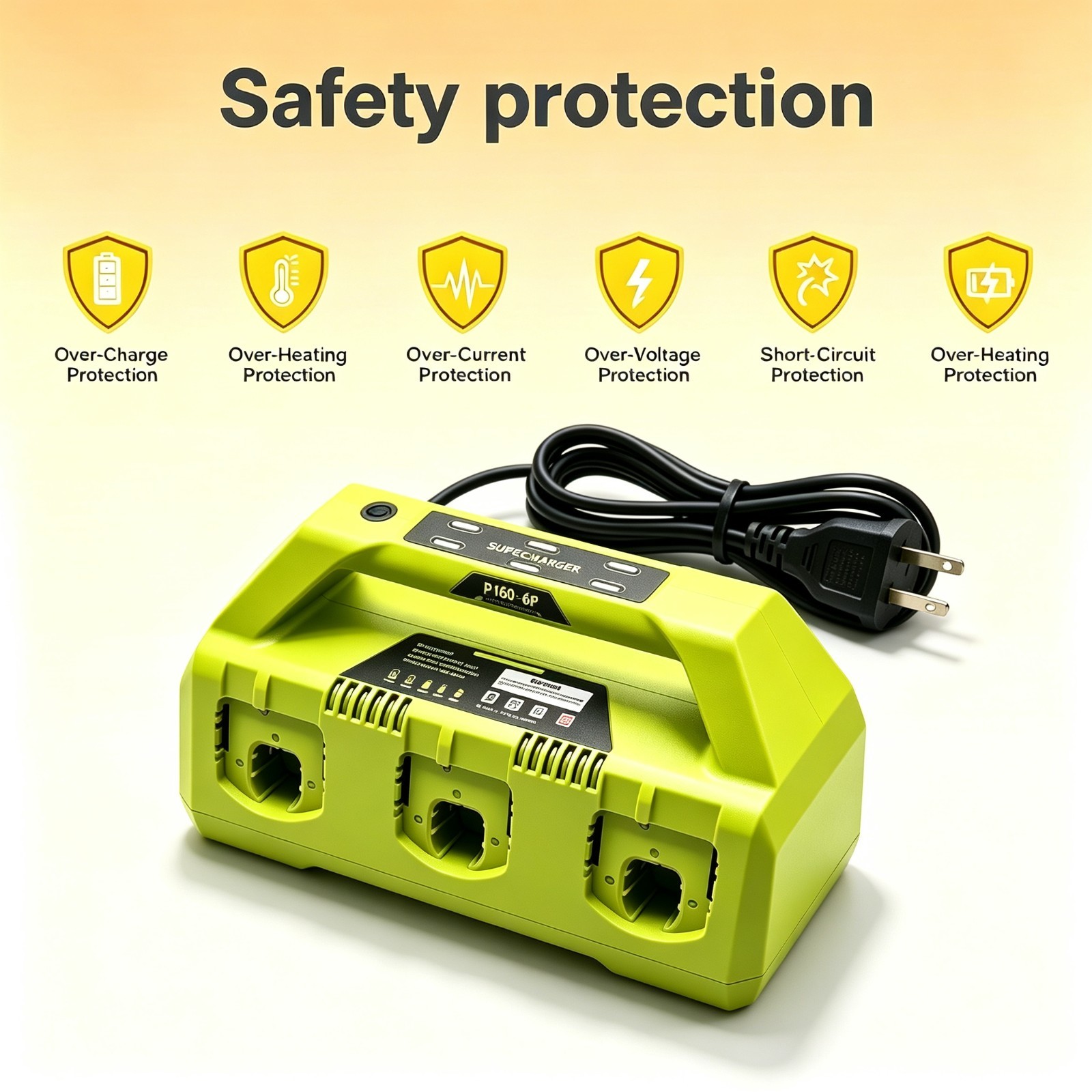 6 Port Fast Battery Charger Compatible with Ryobi 18V P135 PCG005 P118 P108 P190
