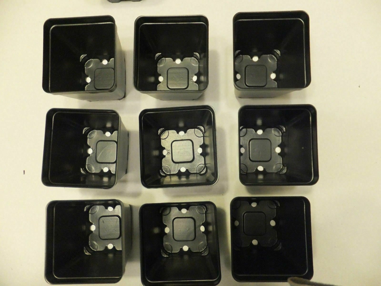 3.5 inch SQUARE BLACK NURSERY POTS – SET OF 24 – plastic flower
