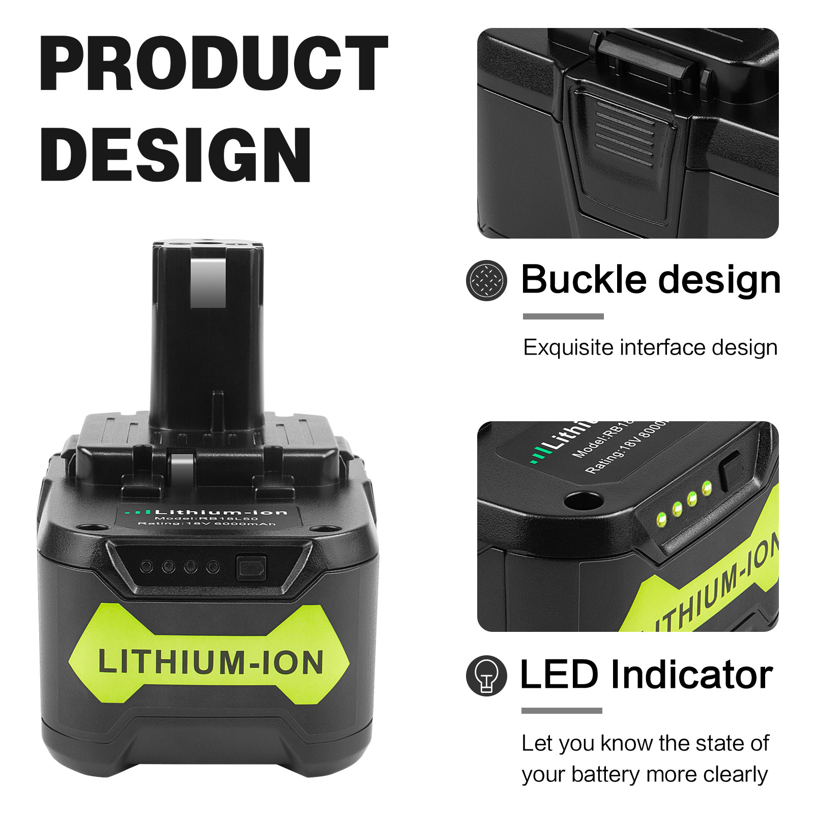 12.0Ah 8.0Ah Battery For RYOBI 18V High Capacity Li-Ion One+ Plus 18/40V Charger