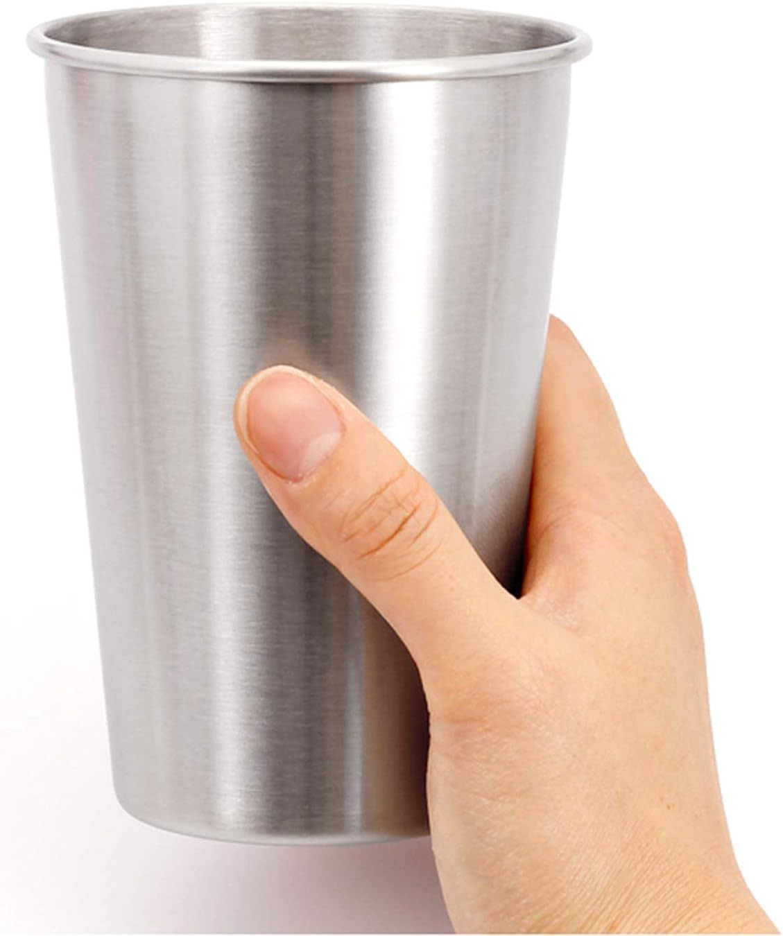 6 Pack 16 oz Stainless Steel Pint Cups Metal Cups Unbreakable Drinking Glasses W