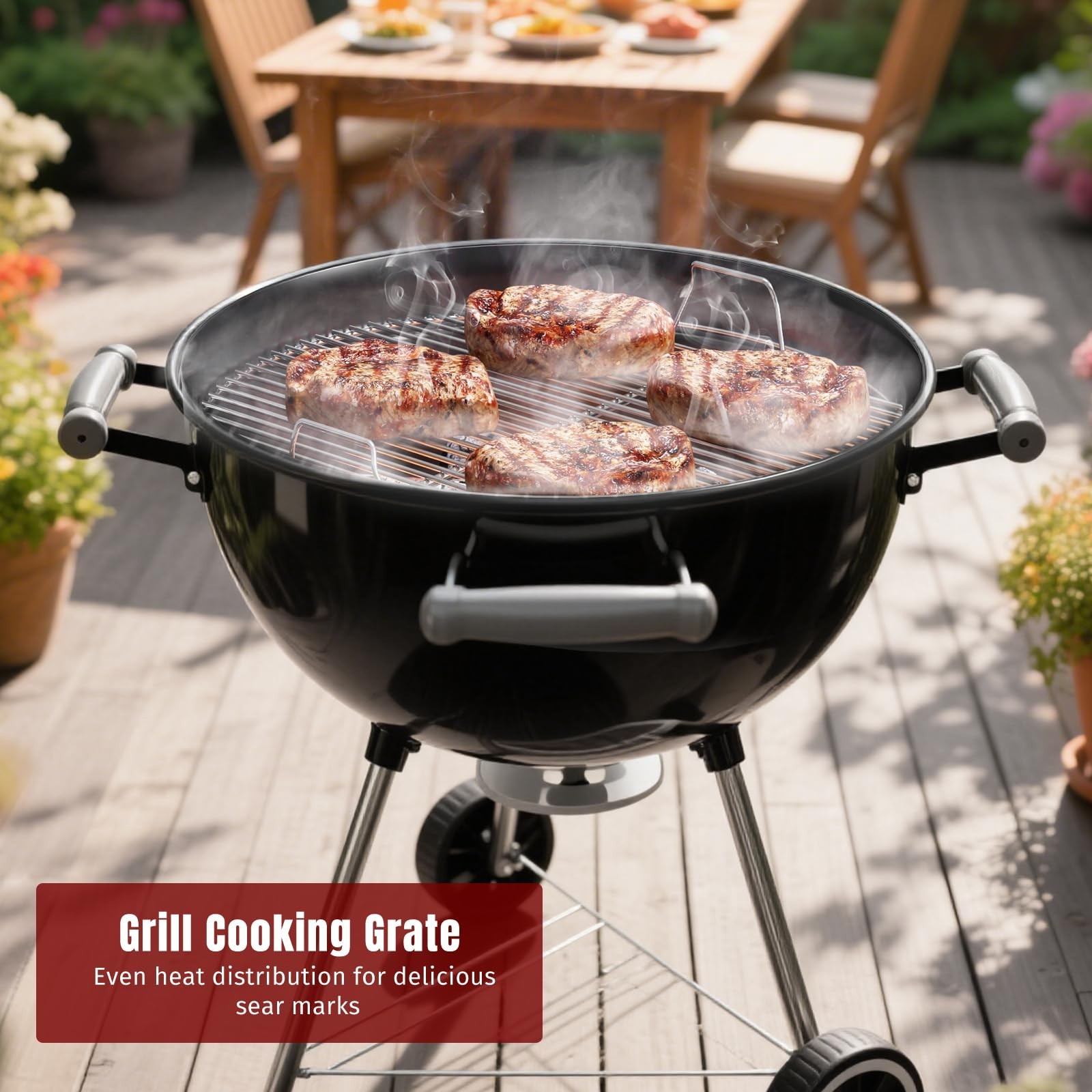 For Weber 22″ Charcoal BBQ Grill Cooking Grate Plated Steel 21.5″ Grill Grate US