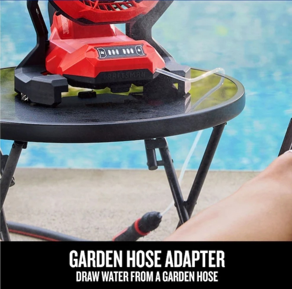 Craftsman V20 Misting Fan KIT +Battery +Charger 3-Speed Portable Bucket Top