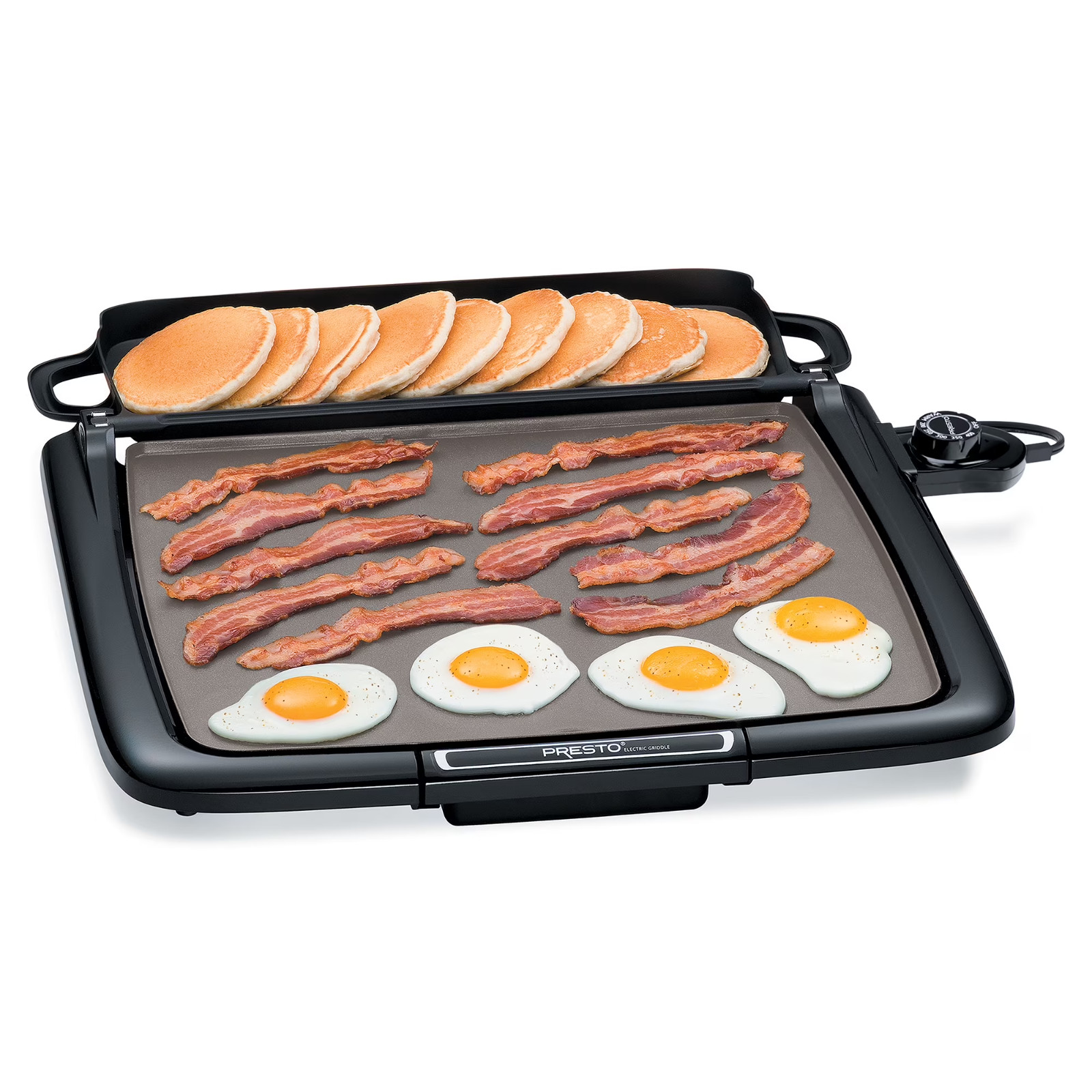 Presto Ceramic Electric Griddle/Warmer Plus, Black 07024, Dishwasher Safe Parts