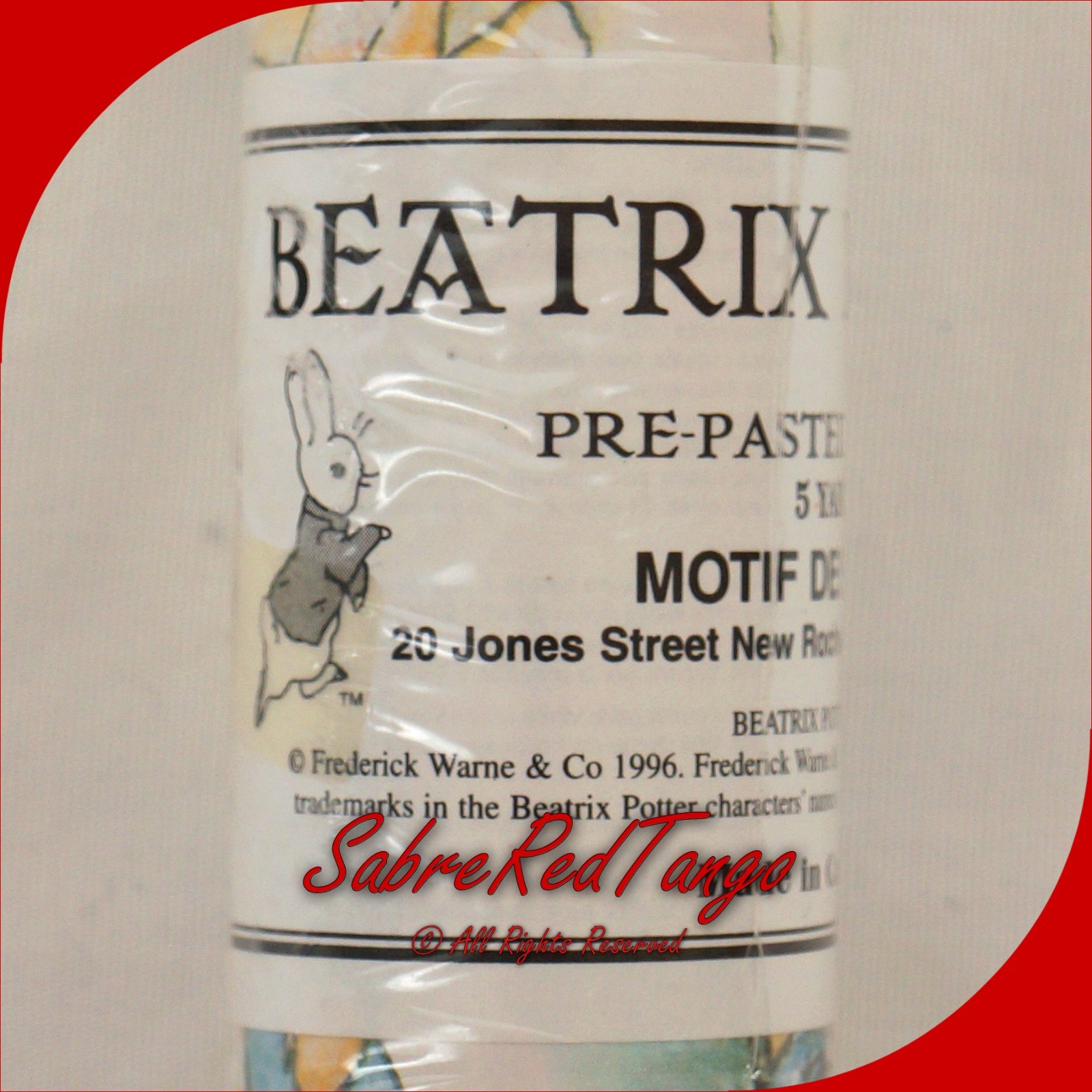 NOS VINTAGE 90S BEATRIX POTTER PETER RABBIT BORDER BPC13020W