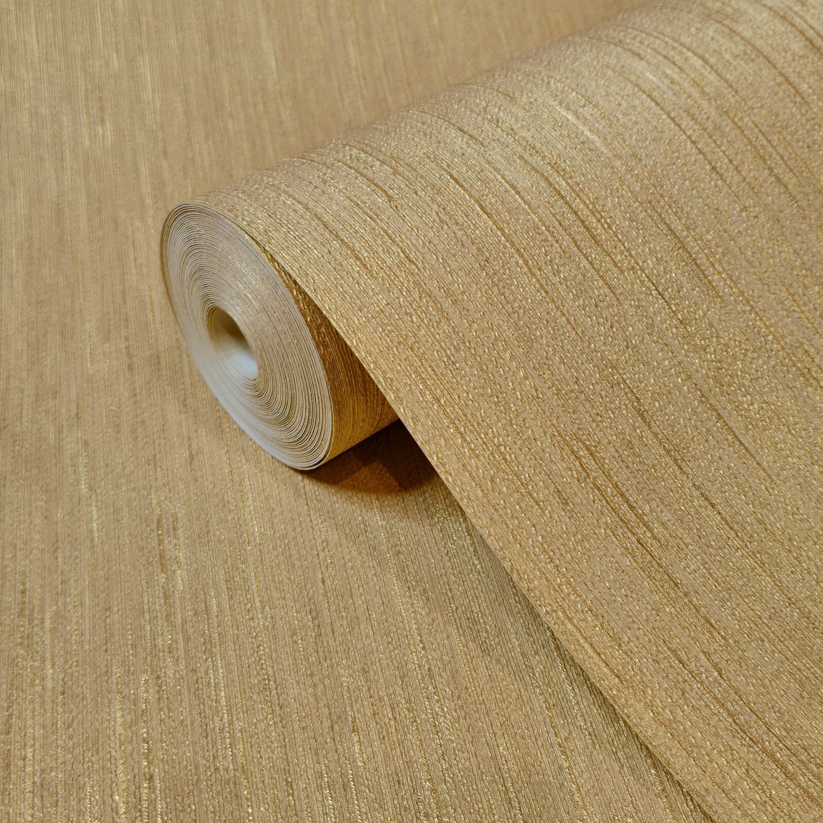 Modern golden tan cream gold metallic faux fabric textured Modern Wallpaper roll