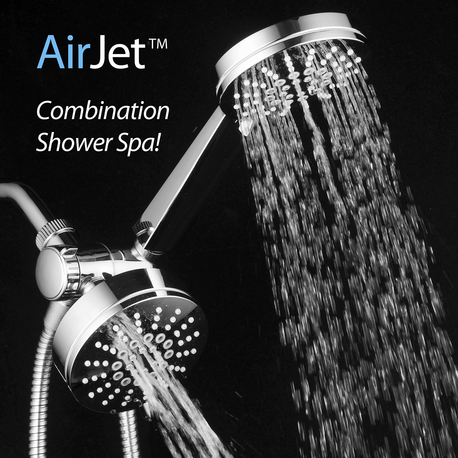 AirJet-500 3-in-1 High Pressure 34-setting Luxury Shower Combo with