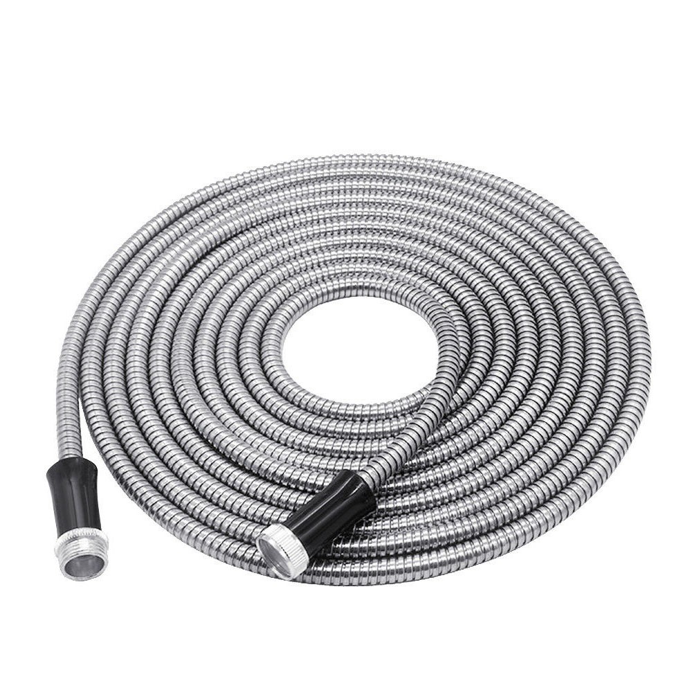 25 Feet Stainless Steel Metal Garden Water Hose Flexible For Garden Cleaning