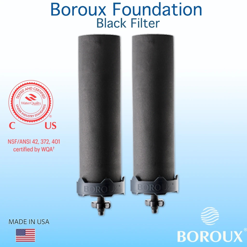 Boroux Foundation Replacement Black Filter set of 2 water filters – fits Berkey