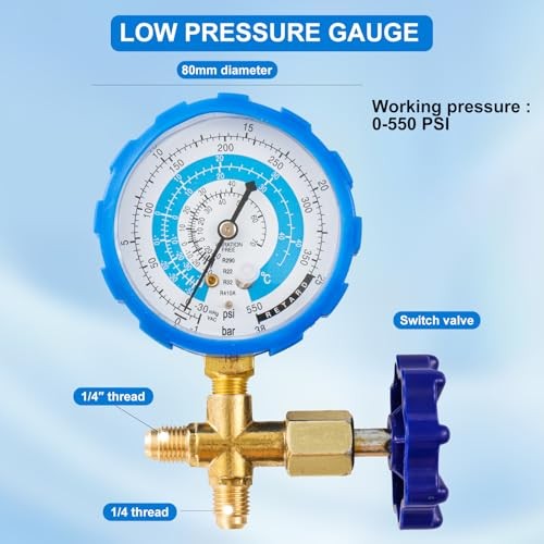 R410A Recharge Kit AC Charging Hose, R410A Manifold Gauge Set with R410A Mini