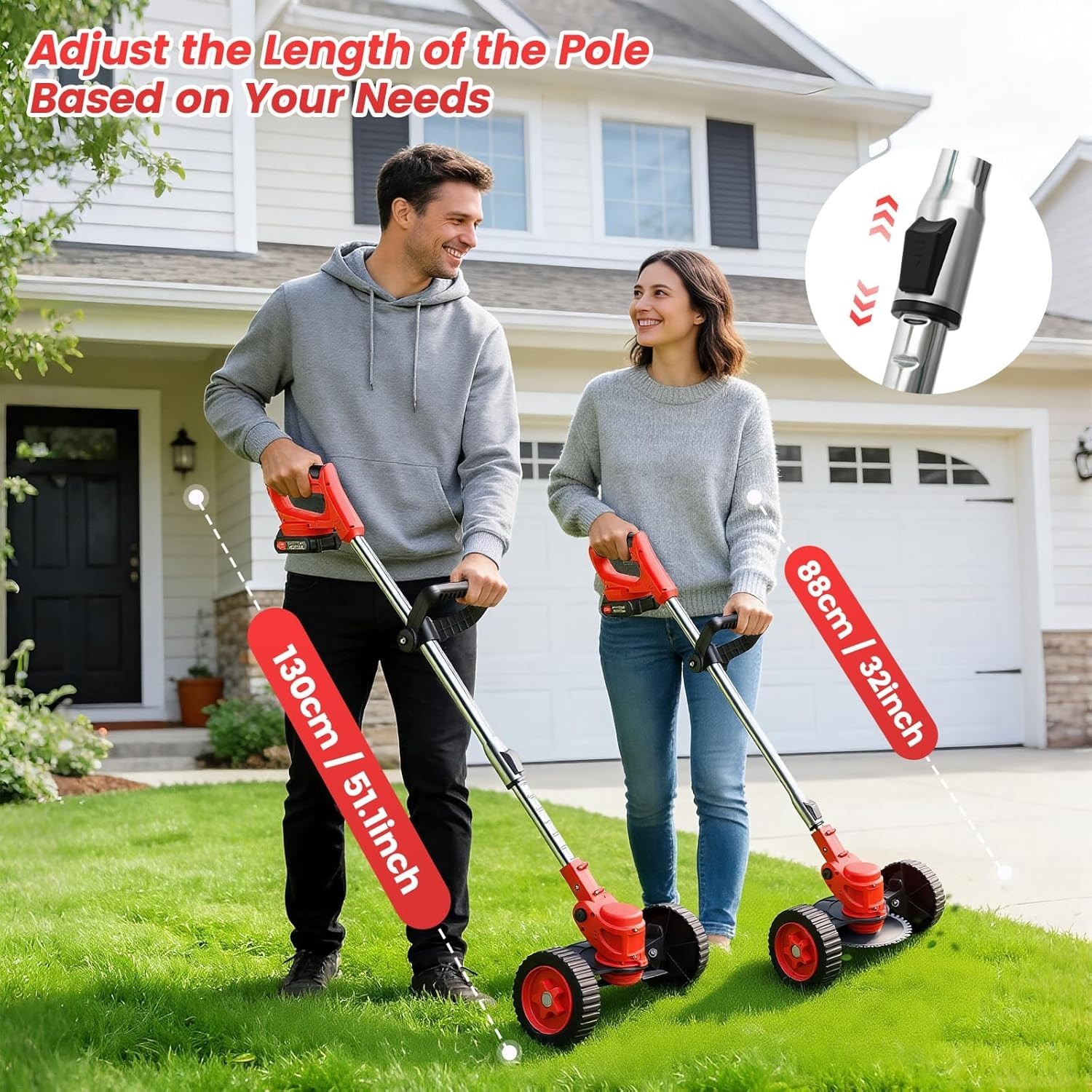 Dual-Switch Safety Grass Trimmer Battery Powered