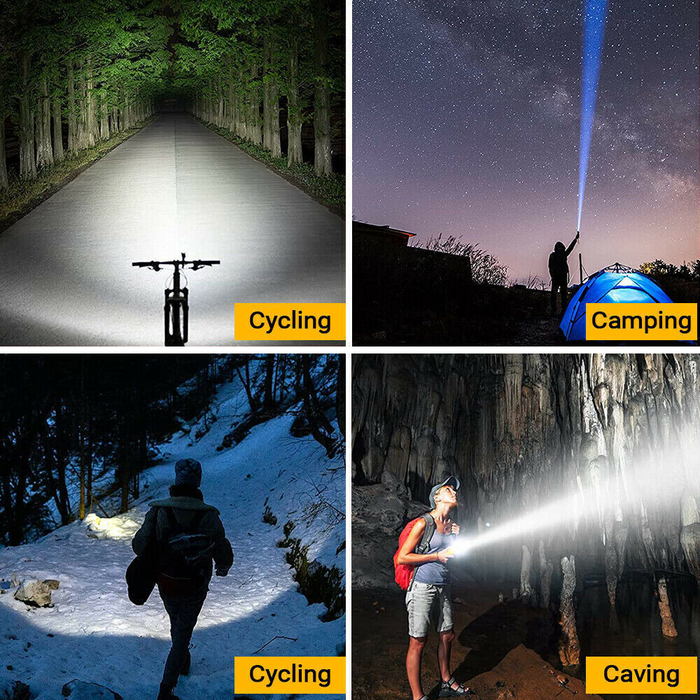 950000000 Lumen Super Bright LED Tactical Flashlight Rechargeable LED Work Light
