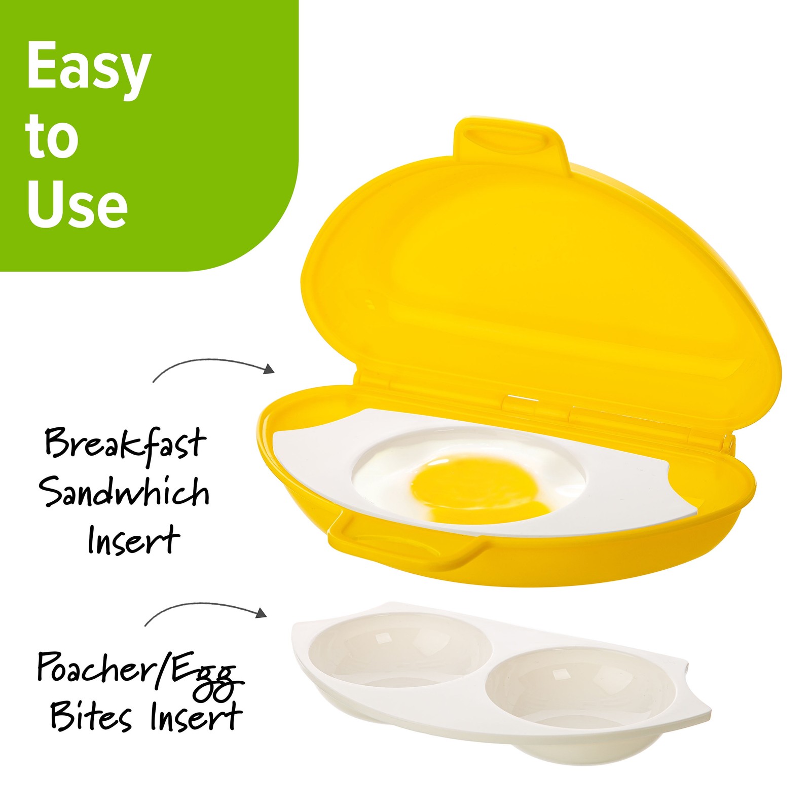 PrepSolutions 4-in-1 Microwave Egg Cooker Dishwasher Safe Parts