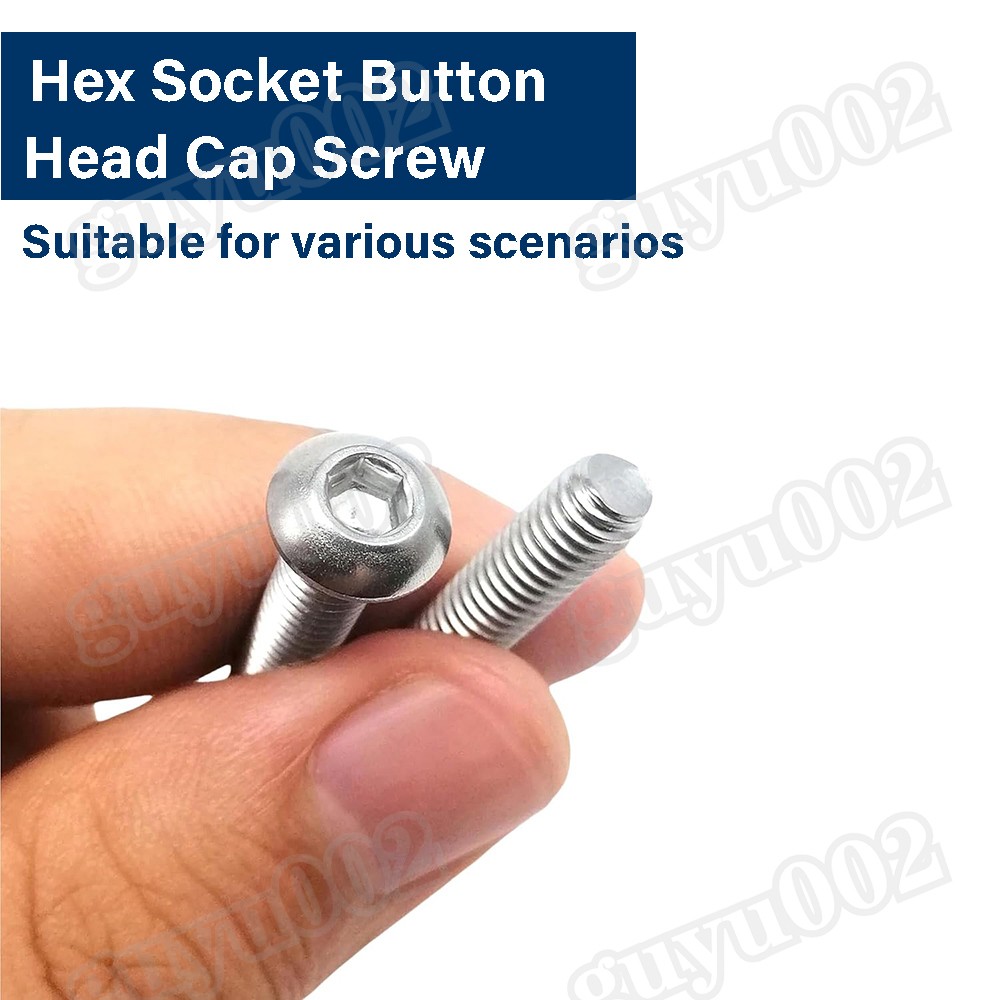 1300Pcs M2 M3 M4 M5 Button Head Socket Cap Screw Bolts Nuts Washers Assortment
