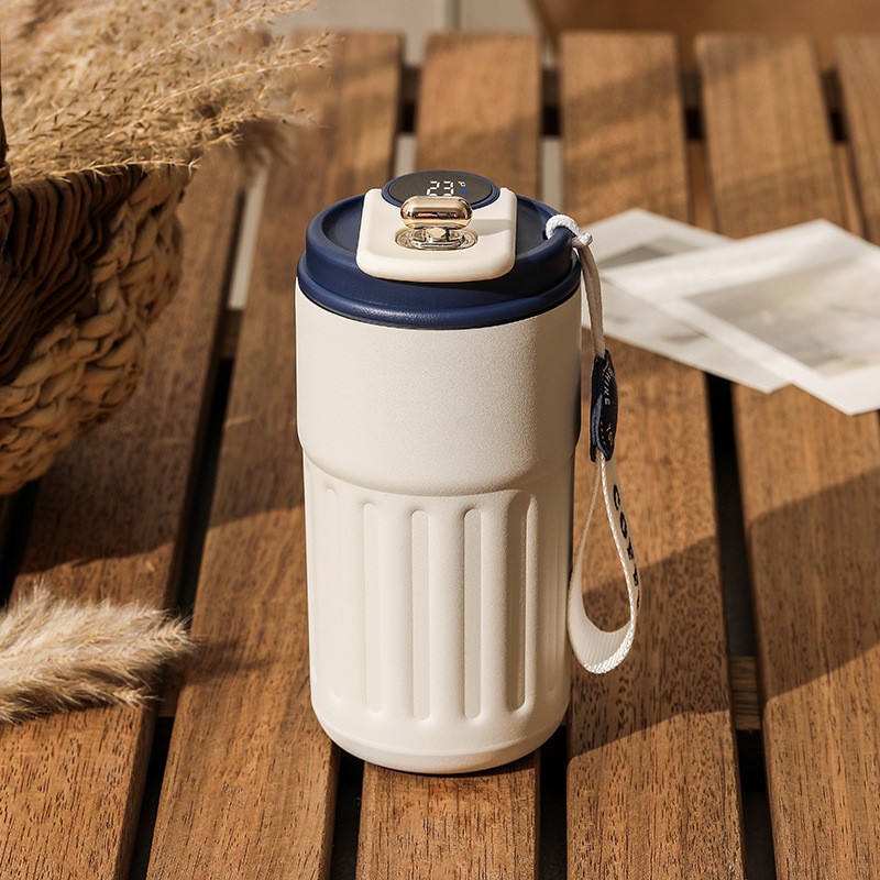 Smart Digital Thermal Bottle Portable Coffee Mug Stainless Steel Water Bottle In