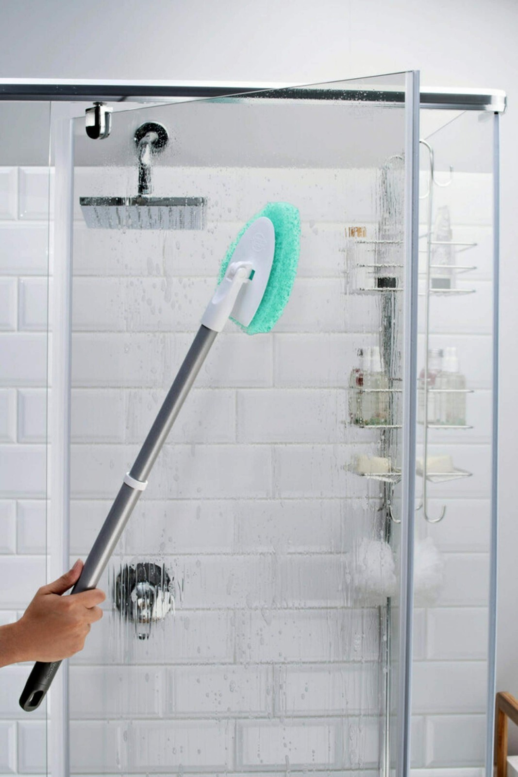 Scotch-Brite Shower Scrubber Poly Fiber Stiff Tile Grout Brush Tub Bathroom New