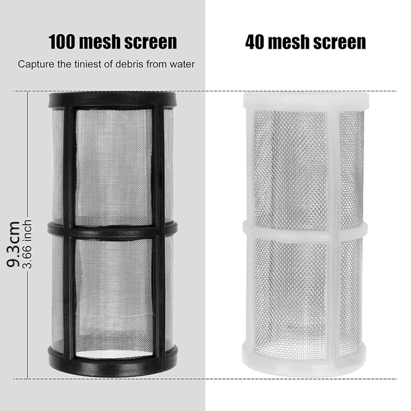 Plastic Metal Inline Water Filter Garden Pressure Washer 40 Mesh 100 Mesh Screen