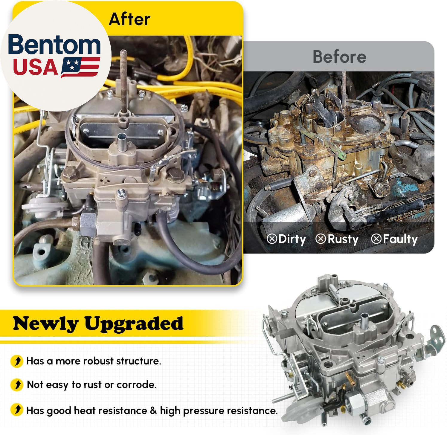 4 Barrel 750 CFM Carburetor Manual Choke Fit for Rochester Quadrajet Carburetor