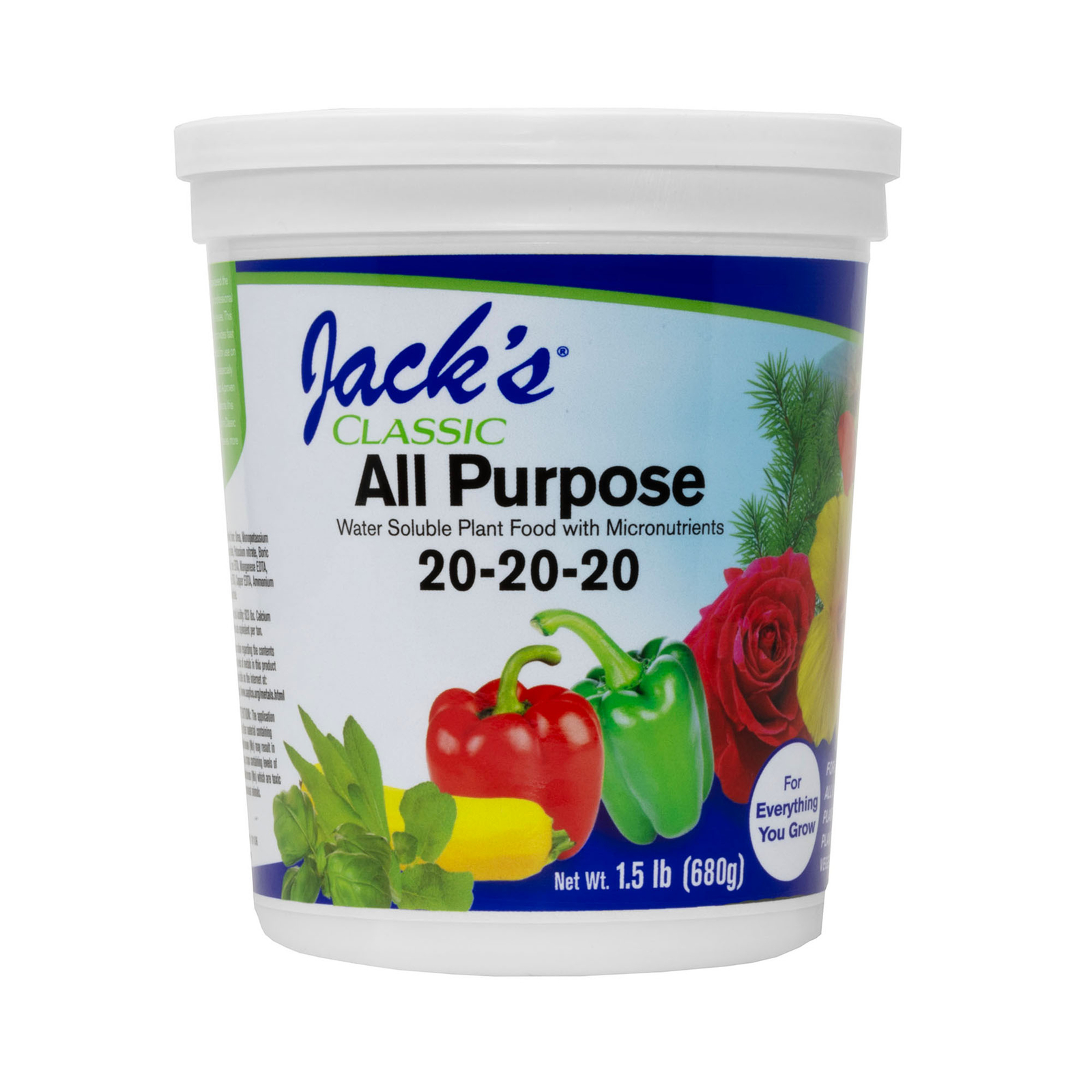 Jack’s Classic 20-20-20 All Purpose Water-Soluble Fertilizer, 1.5lbs