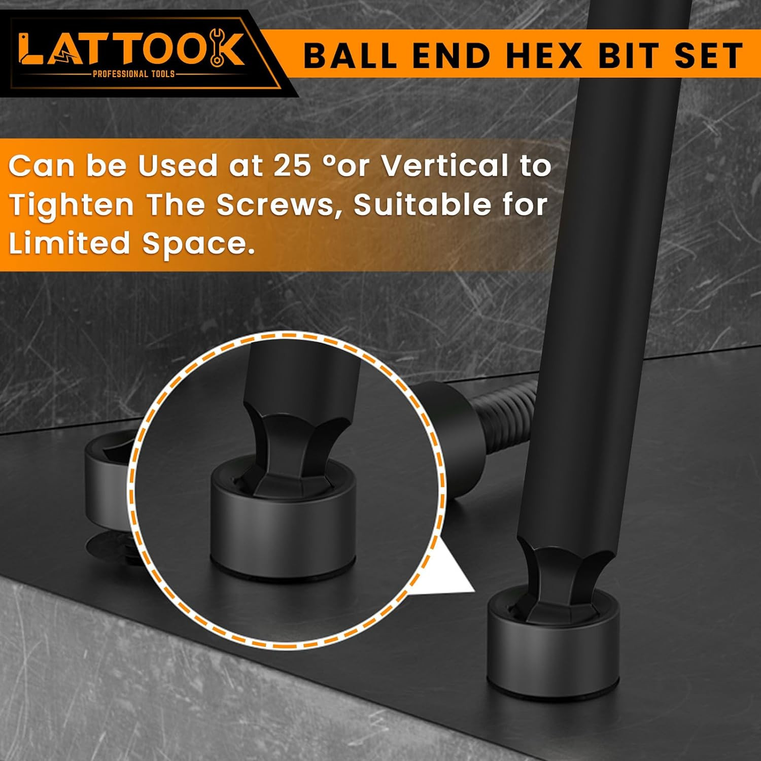 Ball End Hex Head Allen Drill Bit Set, 10PCS SAE 5/16” to 5/64” Ball End Hex B