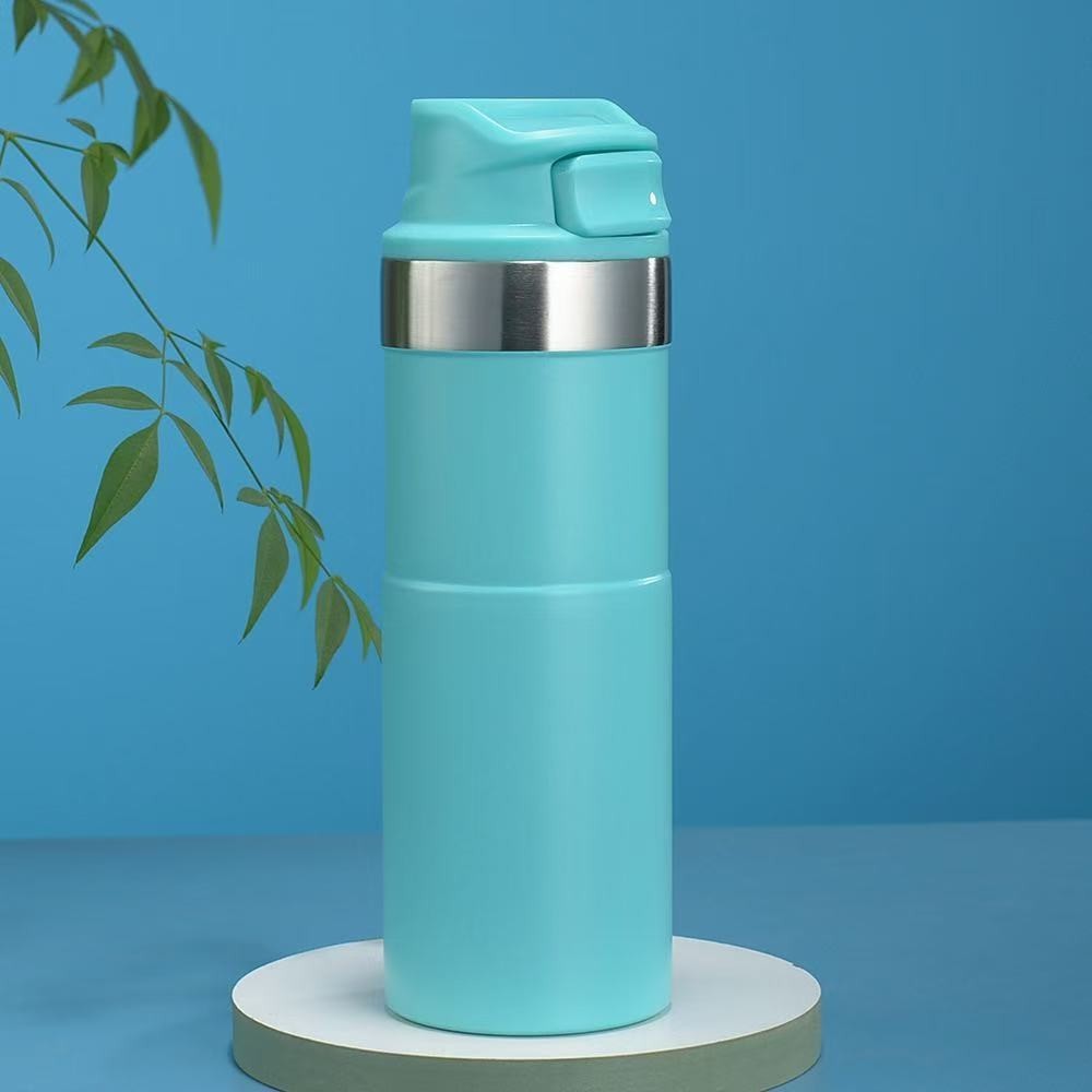 500ml Bpa Free Classic Trigger Action Travel Coffee Mug 16OZ Double Wall Cup In