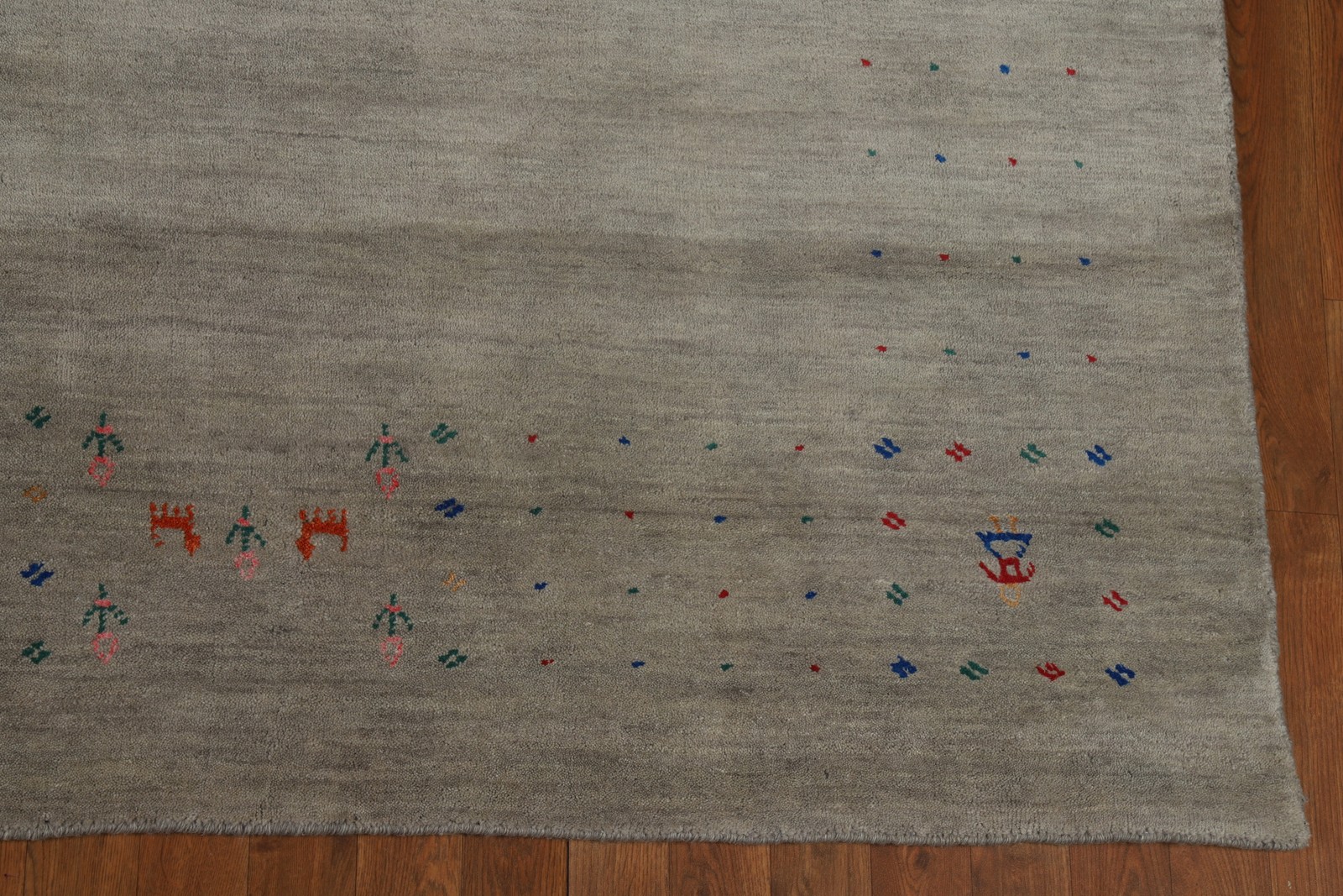 Gray Tribal Indian Area Rug 8×10 Hand-knotted Wool Oriental Carpet for Any Room