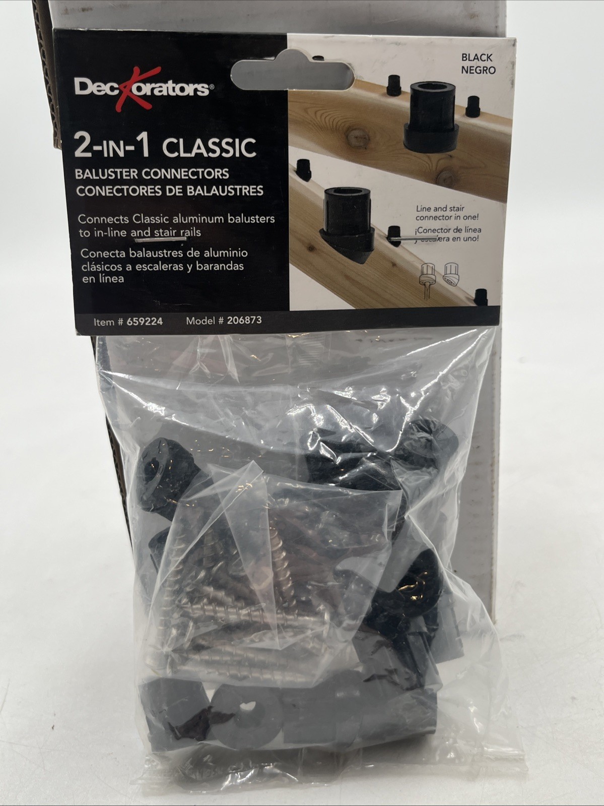 20-Pack Deckorators Black 2-in-1 Classic Baluster Connectors 206873 Lowes 659224