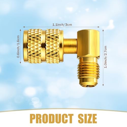 Pcs R410a Adapter for Mini Split Charging Adapter Vacuum Port with 2 90° Angle