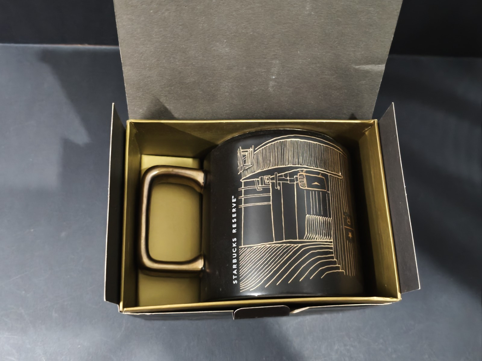 Starbucks Reserve Malaysia Exclusive Mug Johor 16oz 473ml Black Gold