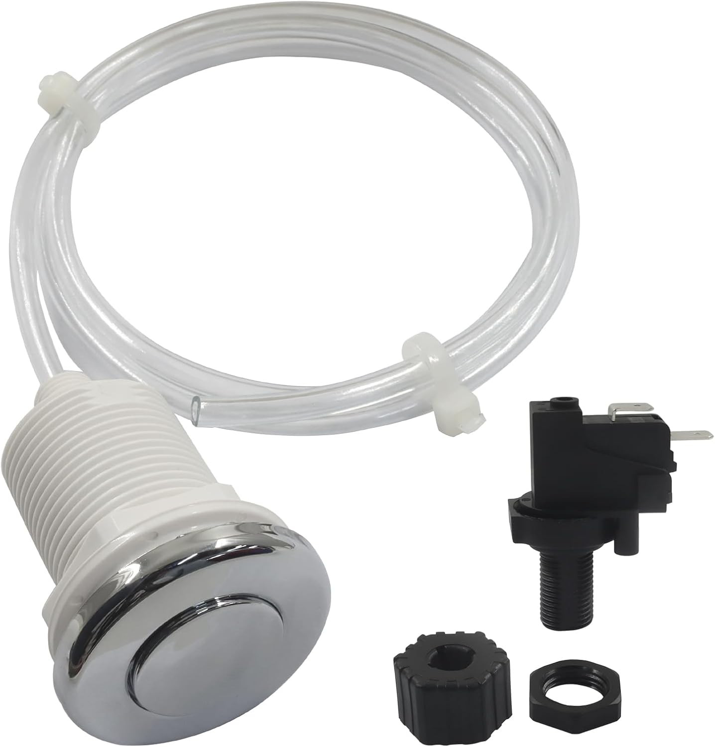 Hot Tub Air Switch Kit, Polished Chrome Push Air Button Switch Jetted Whirlpool