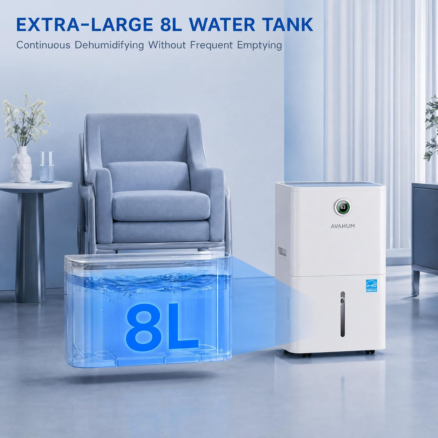 5-Year Limited Warranty150 Pint 2026 Energy Star Dehumidifier for Basement with