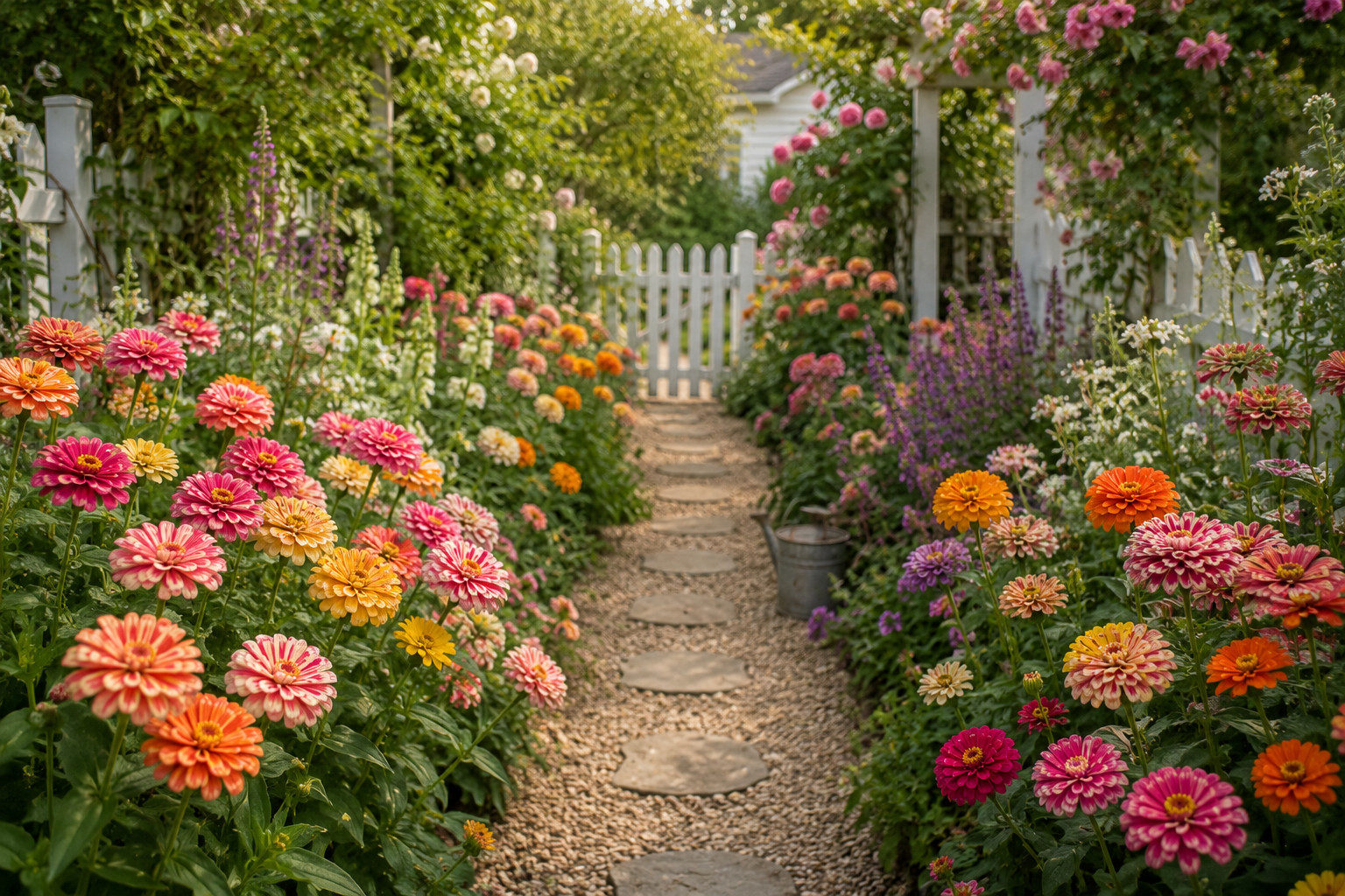 Bon Bon Mix Zinnia Seeds Candy Striped Heirloom Cut Flower Annual