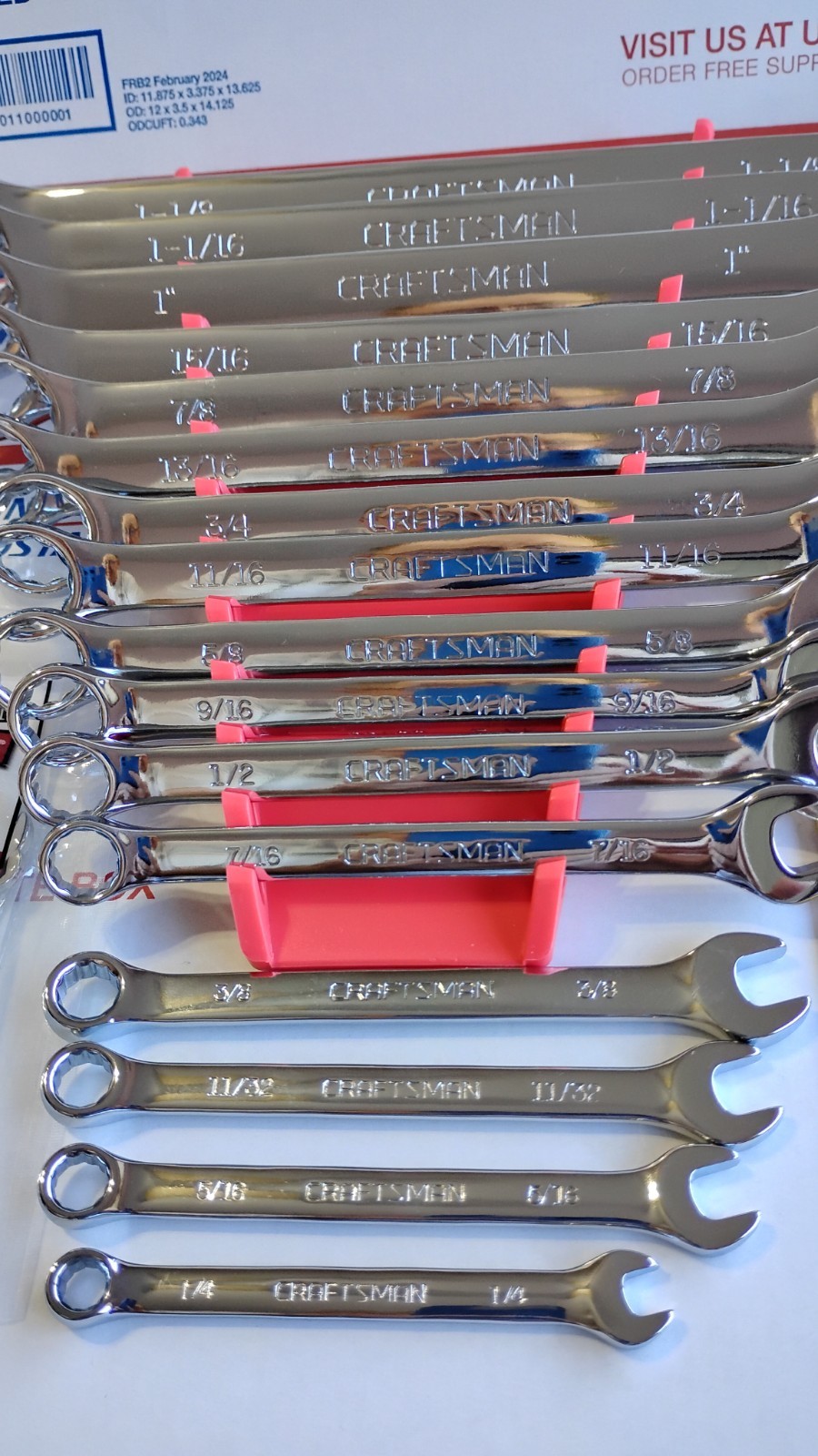 CRAFTSMAN 26 PIECE Standard Combination Wrench Set INCH WITH RACK AIRCRAFT AUTO