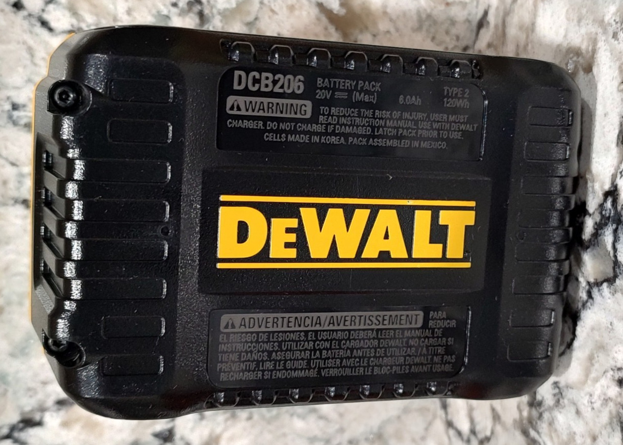 DEWALT DCB206 20V Max XR Lithium-Ion 6.0Ah BATTERY – GENUINE REAL DEAL