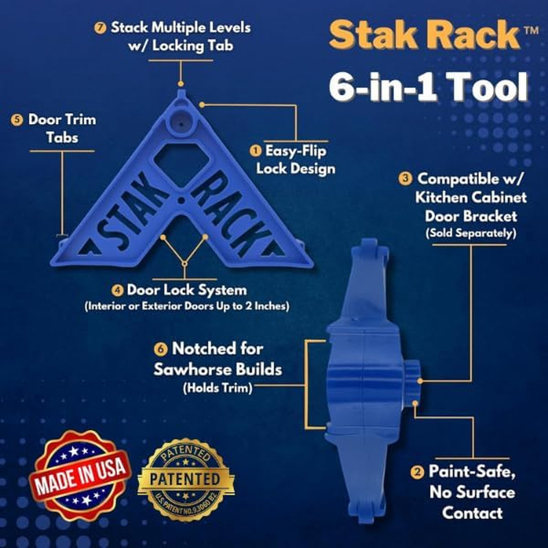 Stak Rack | 6 in 1 Painter’S Accessory Tool | Stacking Design | Paint Interior o
