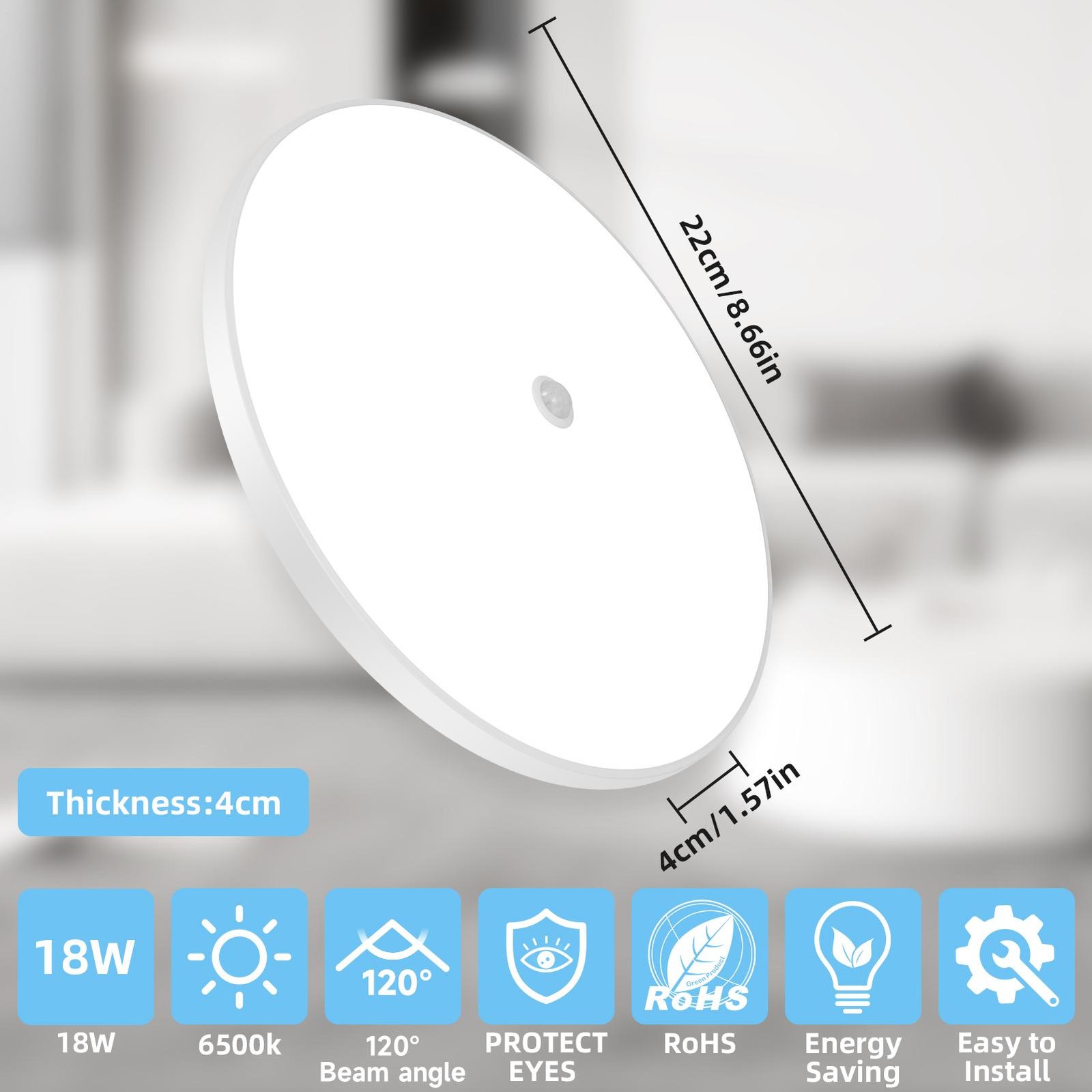 1-100PCS LED Ceiling Light 18W/24W/36W Sensor Light Suitable For Indoor Use