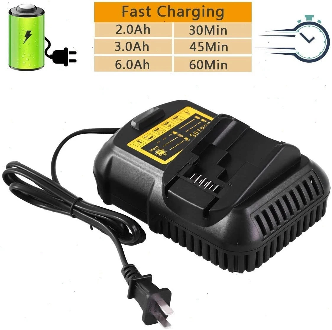 2Pack For DeWalt 20V 20 Volt Max XR 12.0AH Lithium Battery DCB206-2/Dual Charger