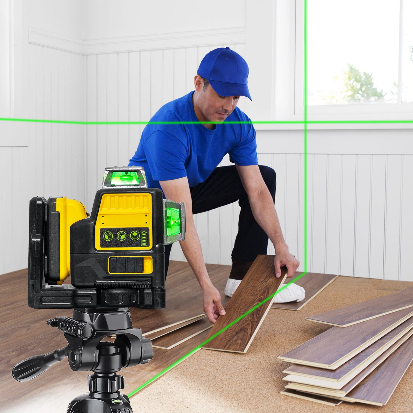 12V Green Line 3 x 360 Laser Level Laser + battery + charger