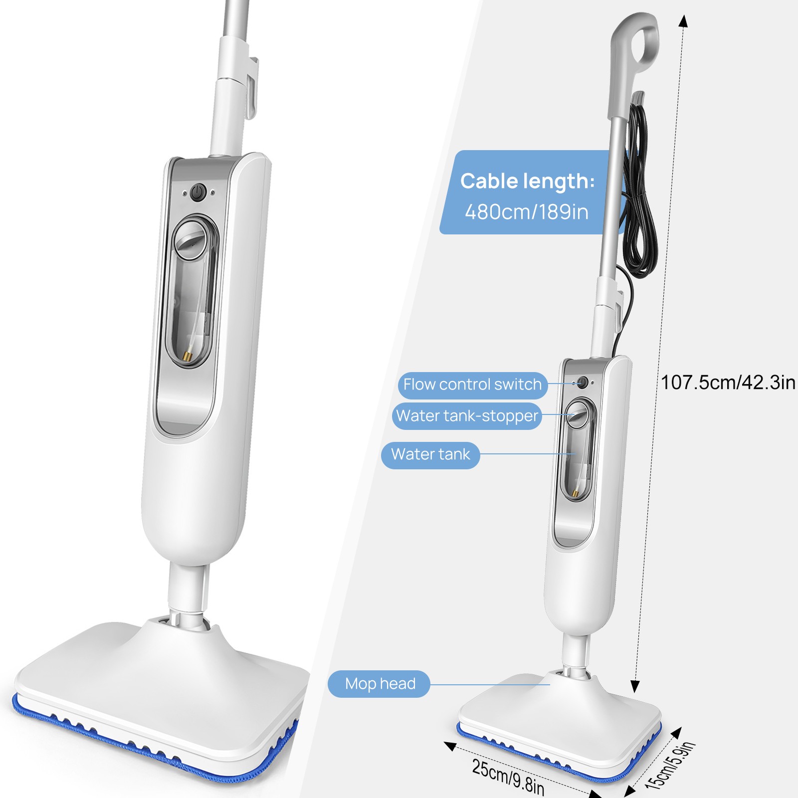 Steam Cleaner Heavy Duty Carpet Cleaner Mop Multi Purpose Cleaning Home 3000W