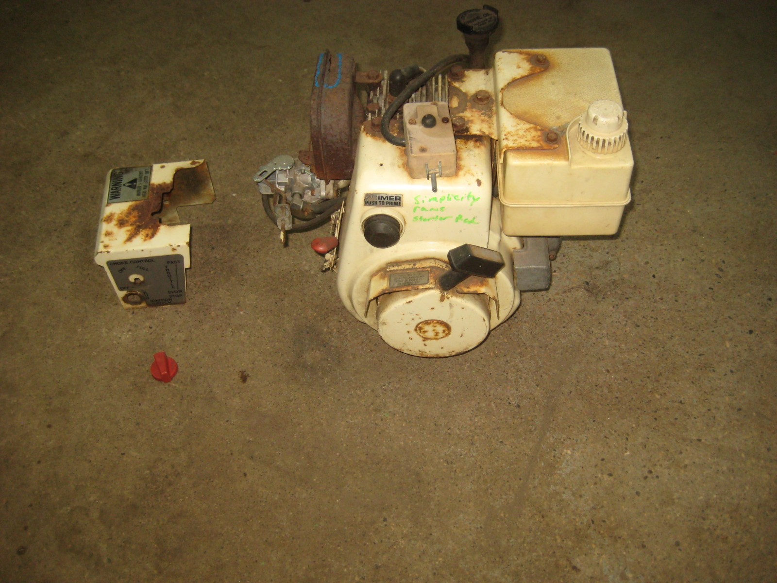 Tecumseh 5 hp Horizontal Shaft Engine W/Electric Start a Vintage Snowblower