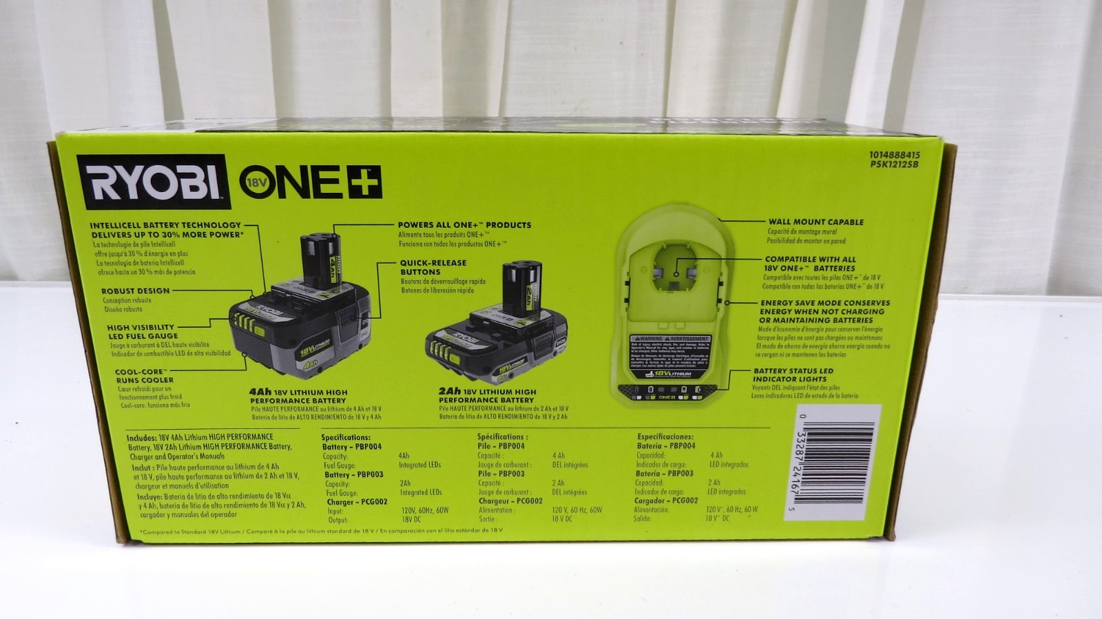 Ryobi 18V One+ 4Ah & 2Ah Lithium Battery High Performance Starter Kit W/Charger