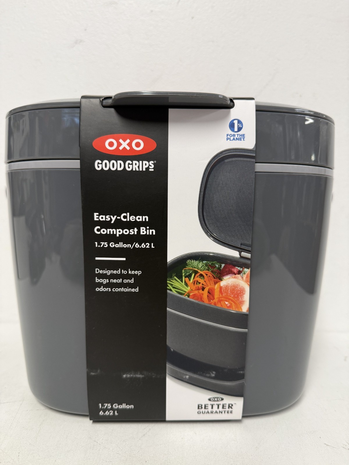 OXO Easy-Clean Compost Bin 1.75 Gallon Gray Kitchen Countertop – 13294600