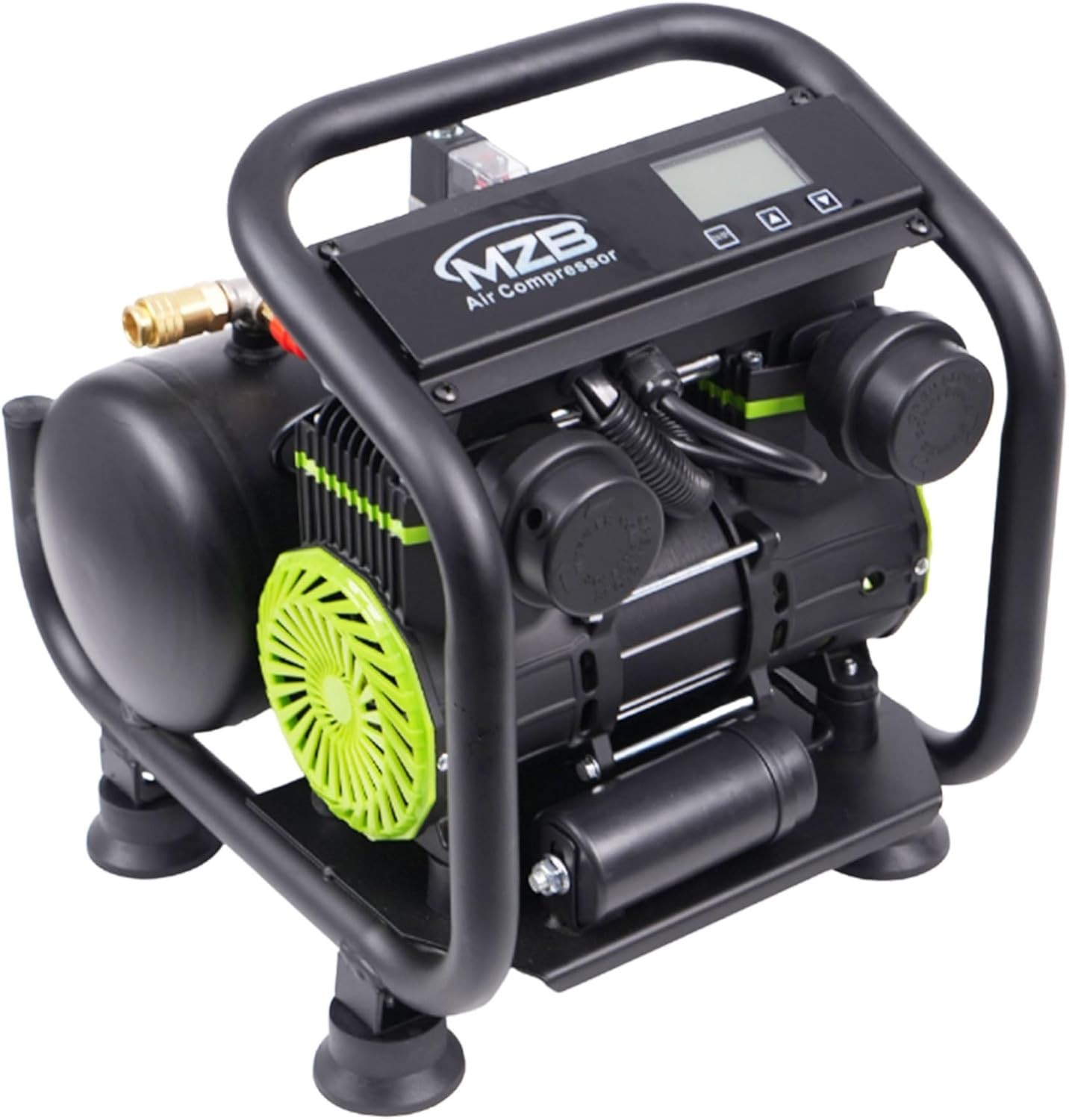 Oil-Free 70dB Ultra Quiet 1.6 Gallon Air Compressor, 110V/60Hz Steel Tanks