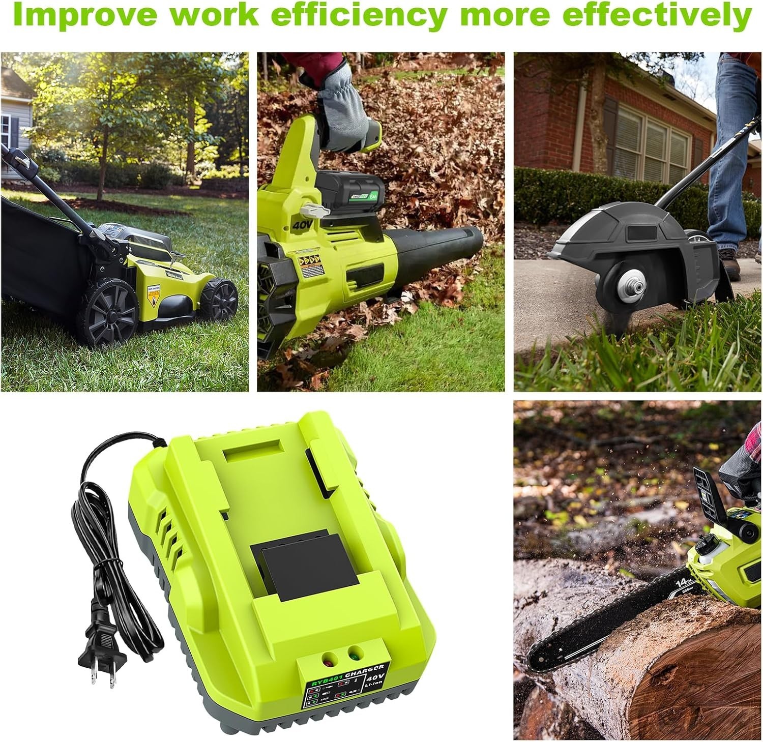 Rapid Charging OP401 Replacement for Ryobi 40V Battery Charger – Safe & Durable