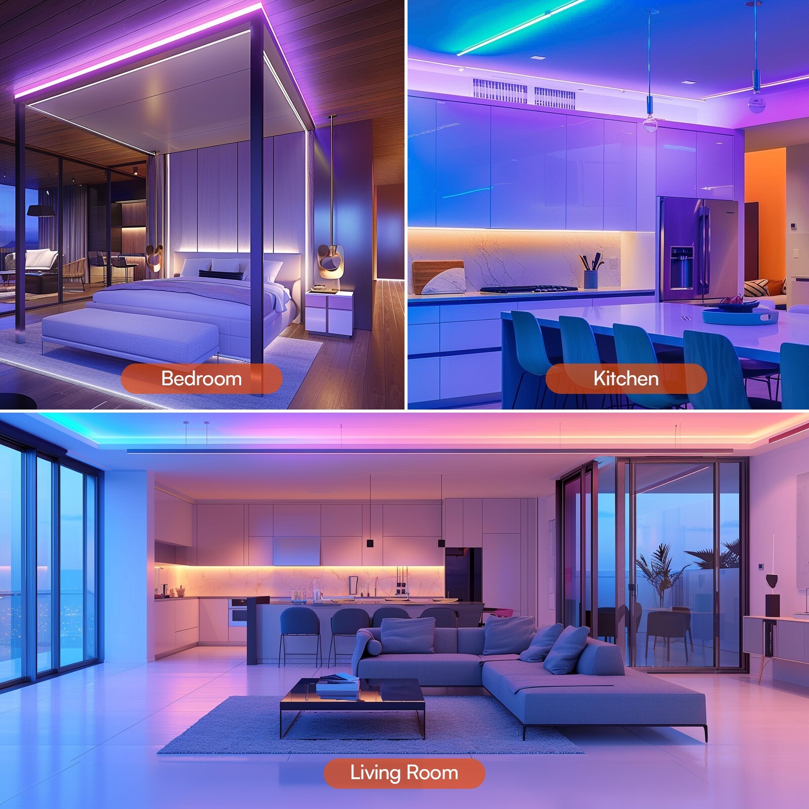 LED Strip Lights, Smart Light with App Remote Control, RGB LED Lights for room