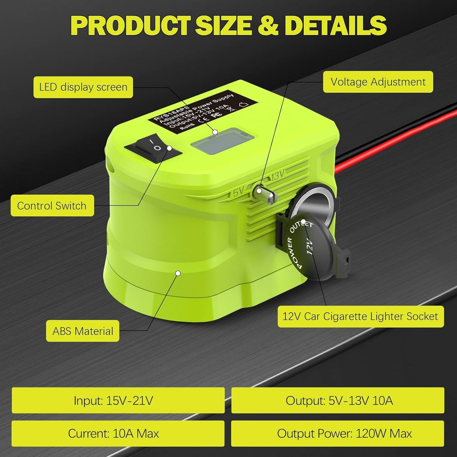 Adapter for Ryobi 18V to 12v Step Down,for Power Wheel Battery DIY Converter …